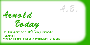 arnold boday business card